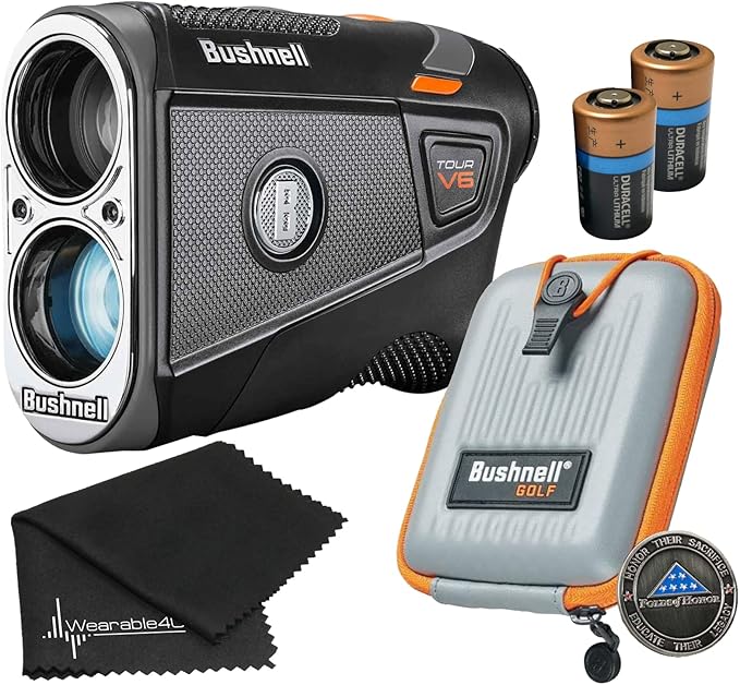 Bushnell Tour V6 / Tour V6 Shift Laser Golf Rangefinder with Wearable4U Bundle