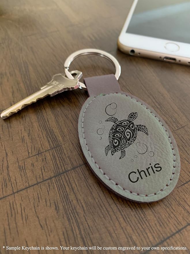 LaserGram Oval Keychain, Golfer Golfing, Personalized Engraving Included (Gray)