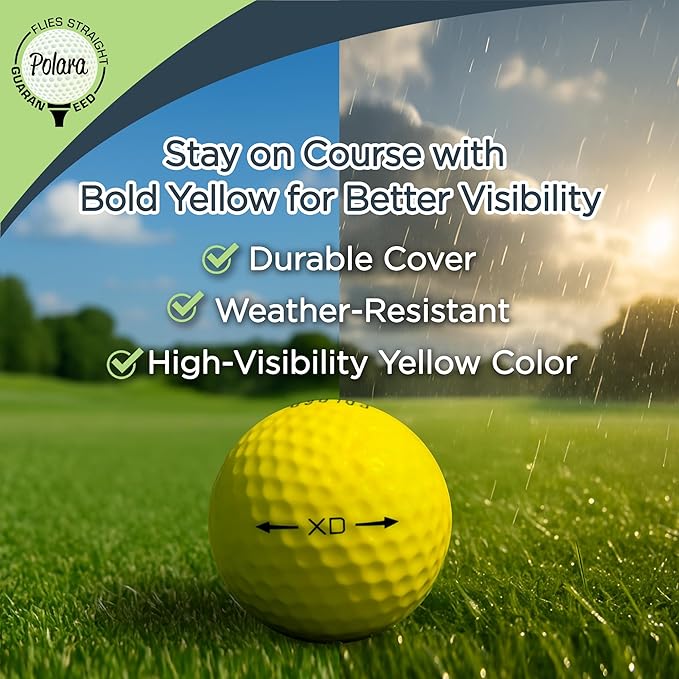 Polara Golf Self-Correcting Golf Balls – Soft Feel, Anti-Slice & Hook Correction, Exceeds USGA Limits, Dimple Pattern, High-Performance Balls for Men & Women