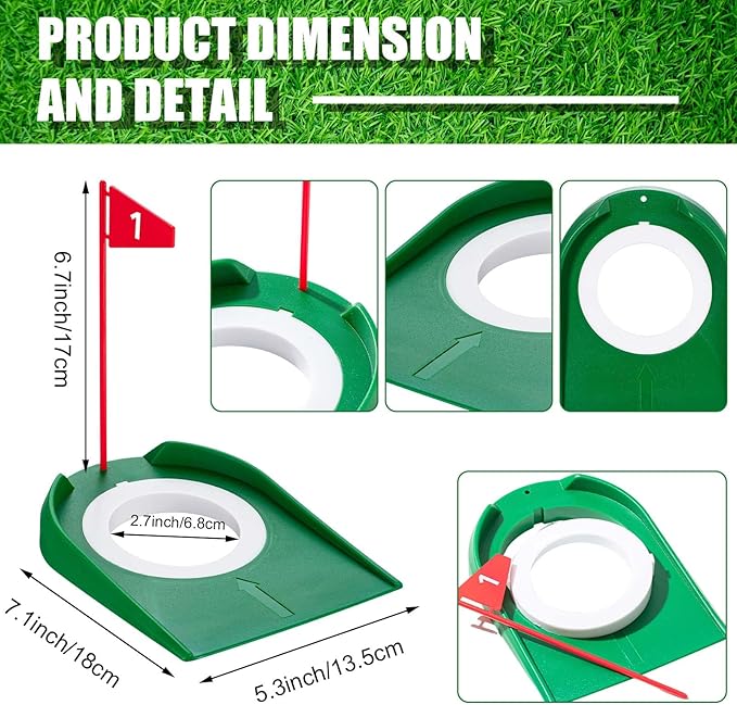 Lenwen Mini Golf Putting Set Include 2 Golf Putter Adjustable Length 2 Way for Right or Left Handed Golfers 10 Practice Balls 6 Putting Cup with Flags for Kids Indoor Gift Office Tournament