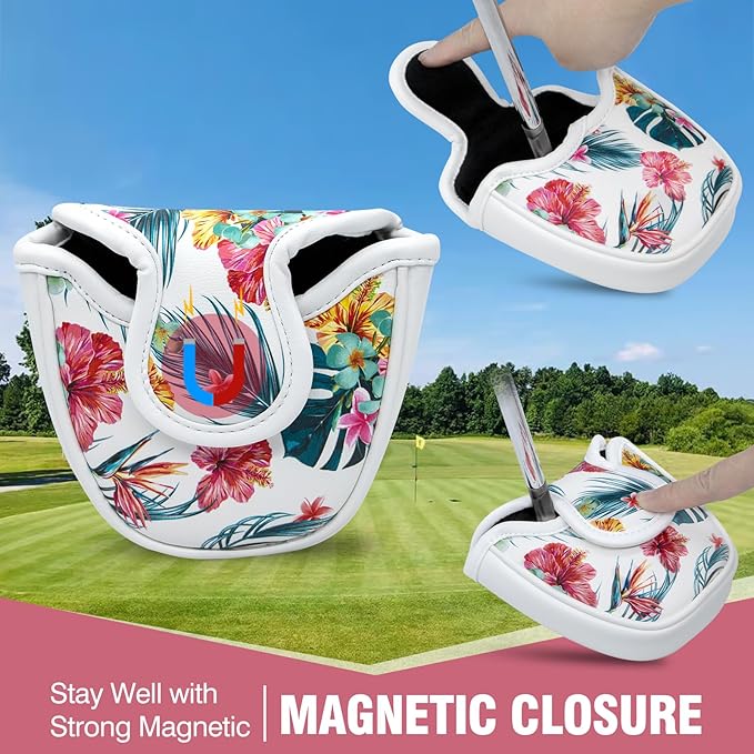 Golf Club Covers Driver Covers Fairway Wood Headcover Hybrid Cover Leather Mallet Putter Covers Blade Headcovers Golf Head Covers for Most Brand