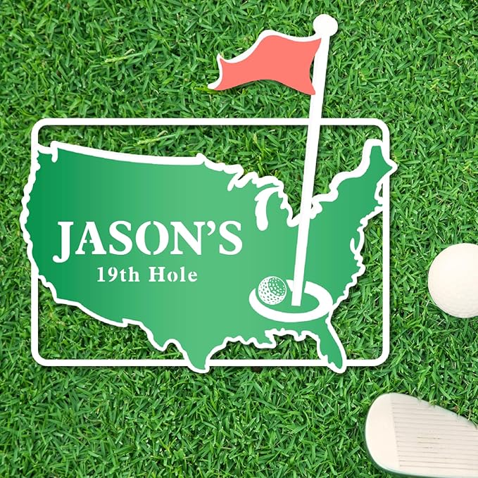 Personalized Golf Metal Sign, Vintage Country Club Villa Decor, Custom Metal Sign with Name, Personalized Golf Wall Decor for Club Garage Bar, 19th Hole Wall Art, Gifts for Golfers Dad Father Husband