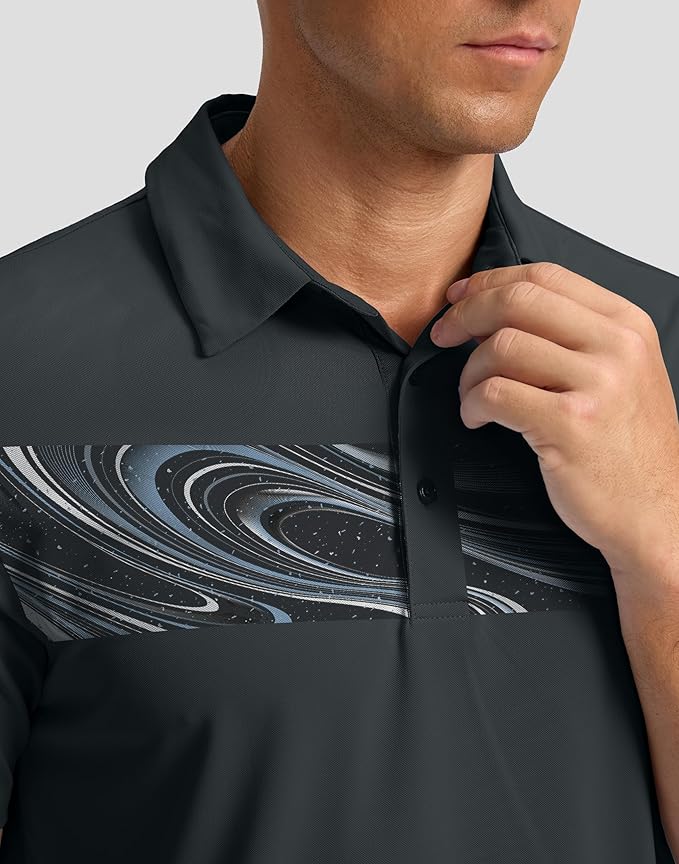 Men's Golf Shirts Dry Fit Moisture Wicking Performance Short Sleeve Collared Polo Shirts for Casual Athletic Business