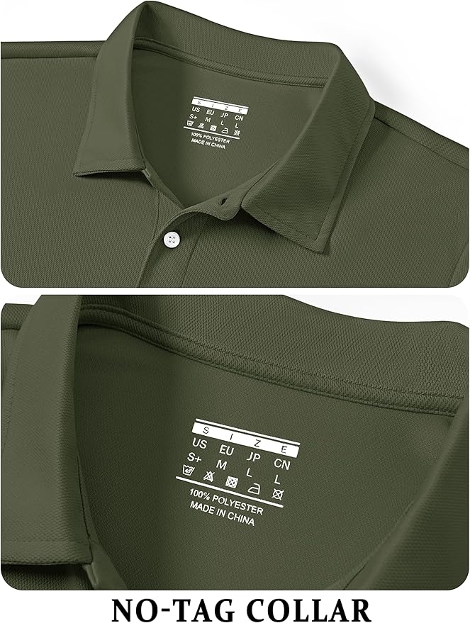 TACVASEN Mens Golf Shirt Dry Fit Mens Polo Shirts Short Sleeve Performance Golf Polos for Men with Collar Work Shirts