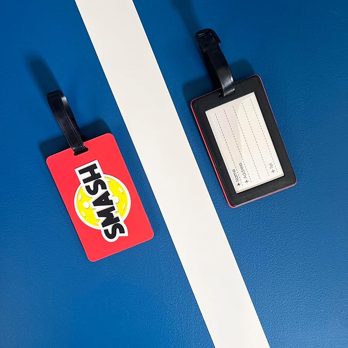Pickleball Bag Tag – Smash Design, Flexible & Waterproof Silicone Luggage Tag, Secure Strap for Bag Identification, Great Pickleball Gift for Players & Enthusiasts