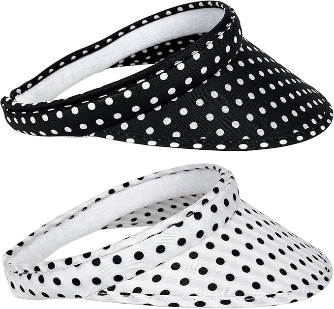 2 Pack Sun Visor Hats Women Men Clip On Wide Brim Visors Hat Outdoor Sports Golf Beach Travel Tennis Caps