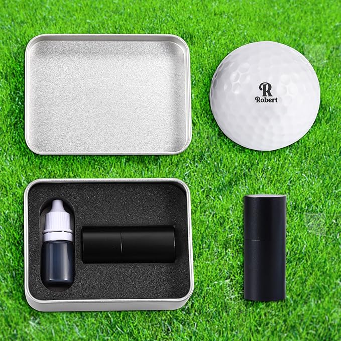 Custom Golf Ball Stamp Personalized Name Monogram Golf Ball Stamper Waterproof Golf Ball Marker Accessories Gifts for Men, Dad, Golfers