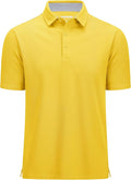 MAGCOMSEN Men's Polo Shirts Short Sleeve Cotton Pique 3 Button Classic Fit Casual T-Shirt Performance Golf Shirts