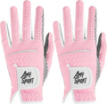 Amy Sport Golf Gloves Women's Upgrade Rain Grip Left Hand Weathersof Value 2 Pack, Right Handed Golfer Hot Wet All Weather Glove for Women Girls Ladies, Fit Size Small Medium Large