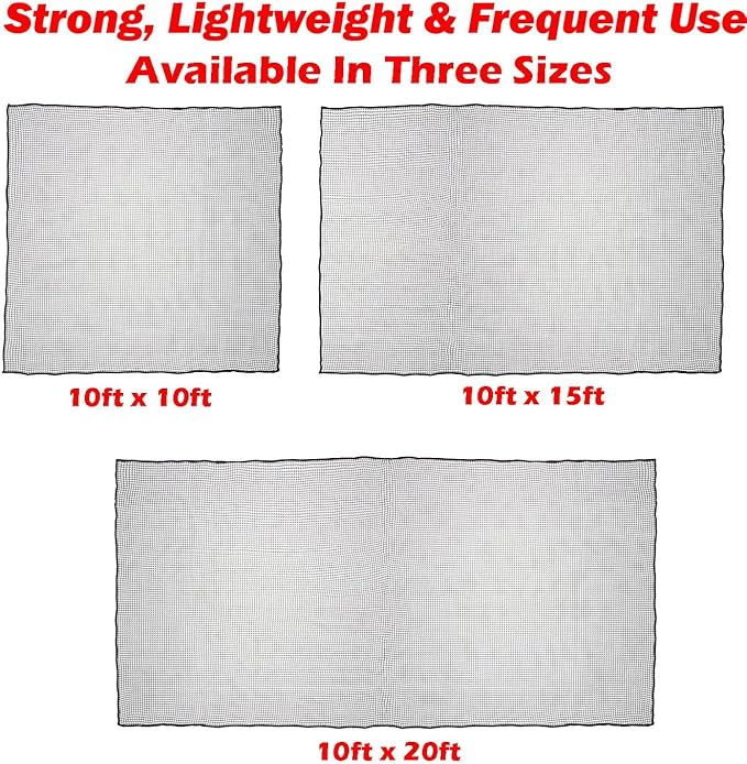 10ft, 15ft, 20ft Strong Durable Frequent Use Multi-Sports Barrier Net with Around Finished Seam Hitting Practice Nylon Netting High Impact in/Outdoor for Golf Baseball Hockey Soccer