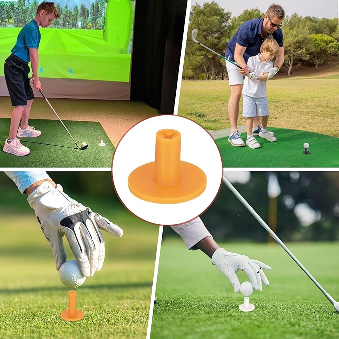 Rubber Golf Tees - Flexible Stable Ball Holder Use for Home & Outdoor & Indoor Tall Training Driving Range - [] Hitting Mats