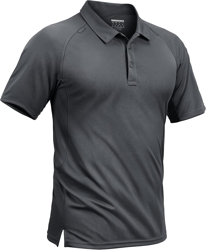 TACVASEN Men's Polo Shirts Short Sleeve Golf Polos Dry Fit UPF 50+ Performance Tactical Collared Hiking Shirt