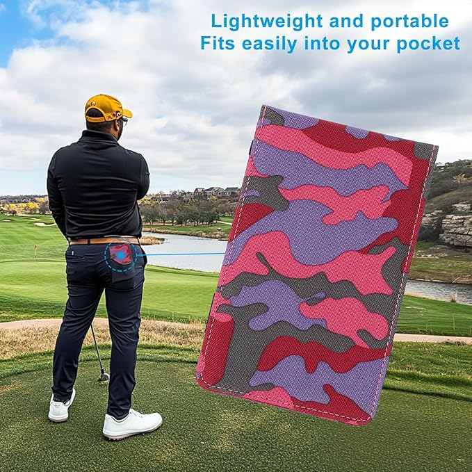 PATIKIL Golf Scorecard Holder, Leather Yardage Book Cover Golf Scorecard Book with Pencil Loop for Golf Club Golf Club Accessories