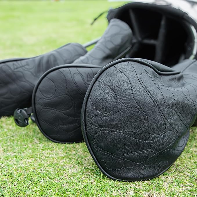 Golf Club Head Covers 3 Wood Headcover Set Premium Leather for Woods, Driver Fairway(FW) Wood Hybrid(UT) with Number Tags 4pcs & 1pcs