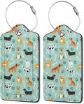 2 Pack Luggage Tags,Leather Suitcase Tags with Privacy Cover Name Address Labels& Durable Steel Loop for Men/Women Travel Bag Suitcases(Cute Dog)