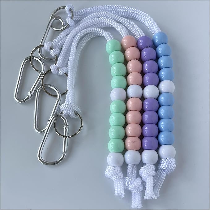 Golf Stroke Counter, 4 Pack Golf Beads Score Counter with Clip for Referee Caddy Golfer