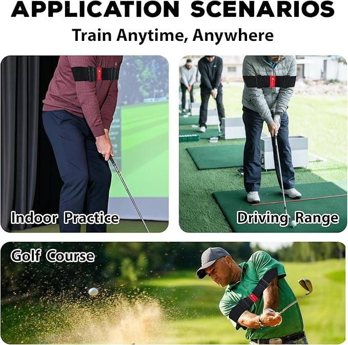 Golf Swing Trainer Aid, Adjustable Elastic Swing Correcting Arm Band, Golf Practice Accessories to Fix Chicken Wing, Golf Training Equipment Gifts for Golfers, Beginners and Players