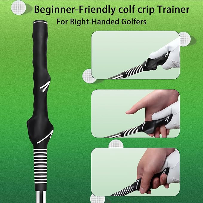 Retractable Golf Swing Trainer, Golf Training Aid and Grip Trainer with Click Feedback for Right-Handed - Ideal Golf Swing Training Aid for Indoor & Outdoor Practice Use1