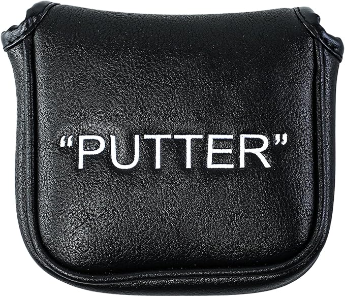 Golf Club Covers – Leather Driver Headcover, Fairway Wood, 3 Wood, Hybrid, Fits Mallet Blade Putter Head Covers Alignment Stick Cover