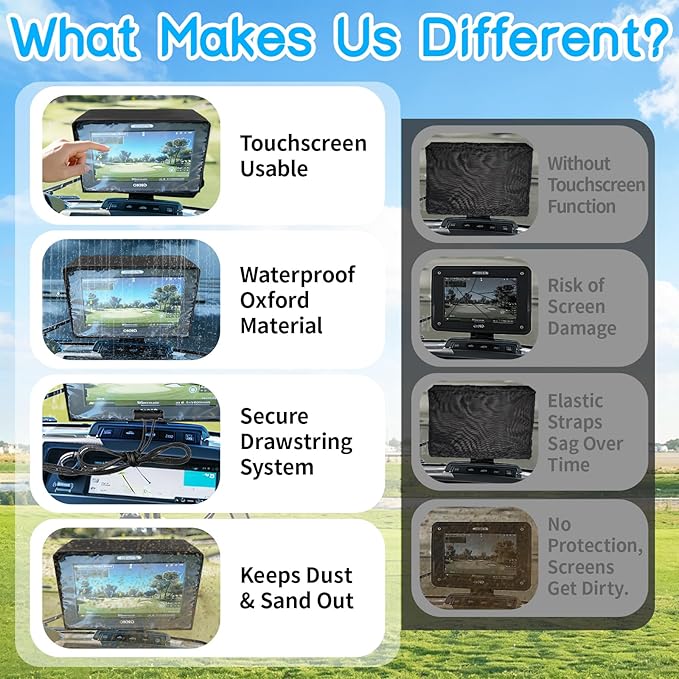 Golf Cart Screen Cover, Waterproof and Dustproof with a Secure Drawstring, Made of Oxford Fabric