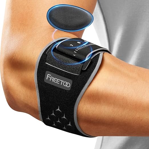 FREETOO Tennis Elbow Brace for Men Women for Tendonitis, Tennis Elbow Strap with Gel Pad, Golfers Elbow Brace for Men for Tennis & Golfers Elbow,Lateral Medial Epicondylitis. Fits Forearm 7.1''-11''