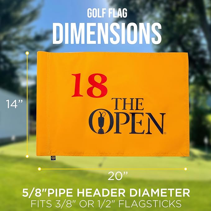 Standard TheOpen Golf Flag, Tube Insert, 14x20 Inch 420D Nylon Dual-Sided Silk-Screen, Ideal for Practice Putting Green, Driving Range, Course, Club, 1-Pack
