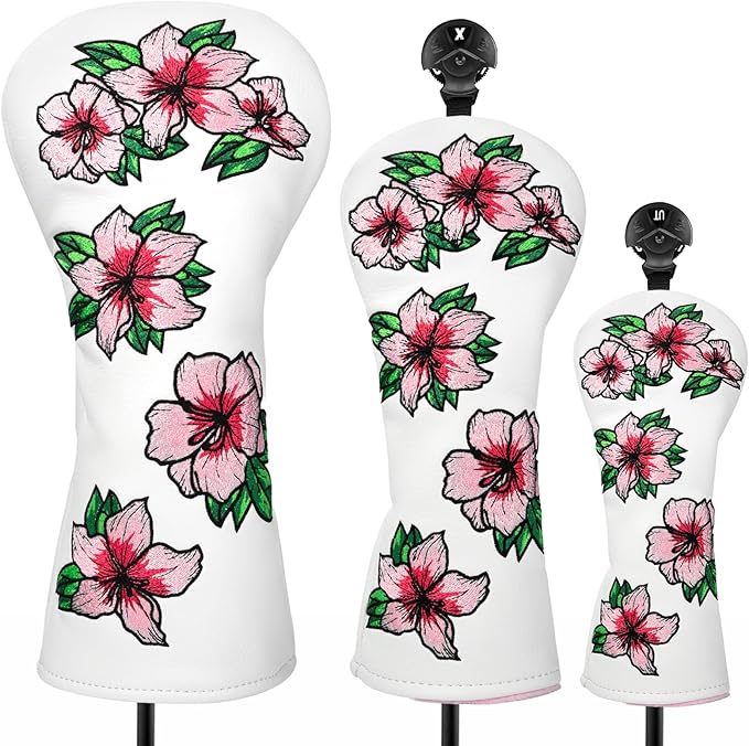 Golf Headcovers Embroidery Driver Cover Fariway Wood Headcover Hybrid Head Covers Leather Golf Club Covers for Most Brand