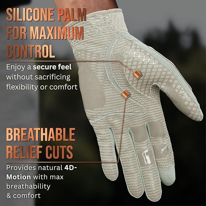 Copper Tech Golf Gloves Men Right Handed Golfer or Left Handed Golfer (2nd Gen) | Copper Compression Joint Support Golf Glove