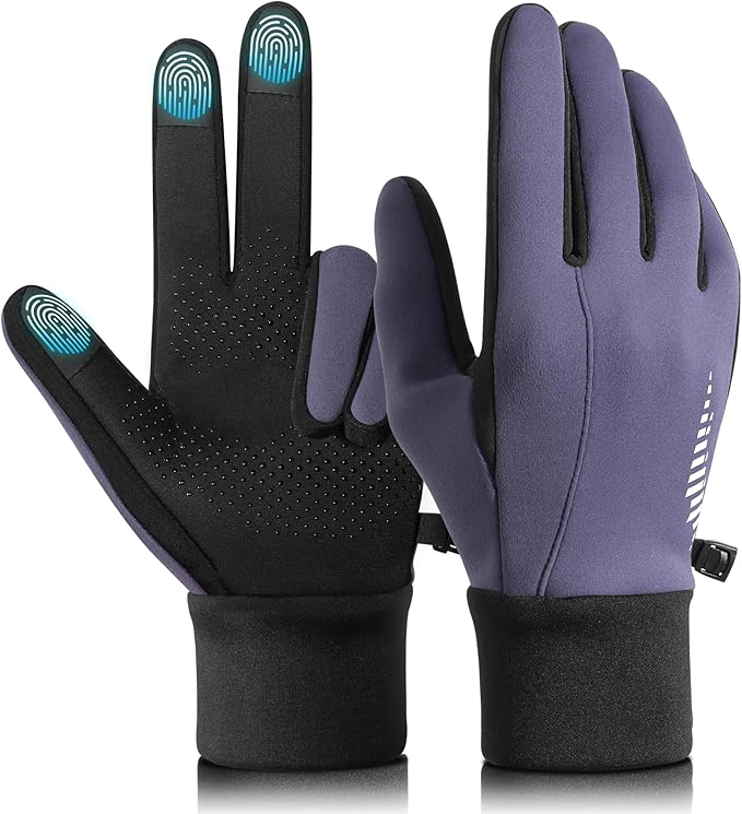rivmount Winter Gloves Women Men for Cold Weather, Running Driving Cycling, Water-Resistant & Touch Screen, Snow Ski Gloves Liner, Warm Glove for Daily Work & Sports Outdoor