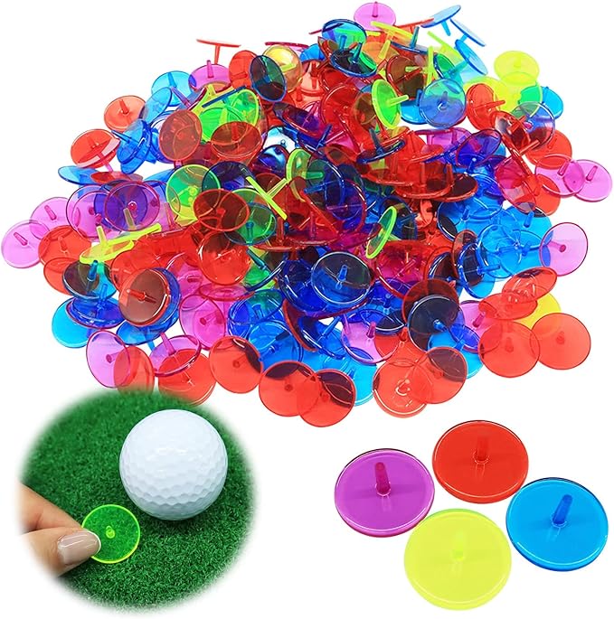 Golf Ball Markers Bulk 50/100/150 Pcs Position Marker Multicolor Transparent Plastic 25mm Flat Round Golf Mark Accessories