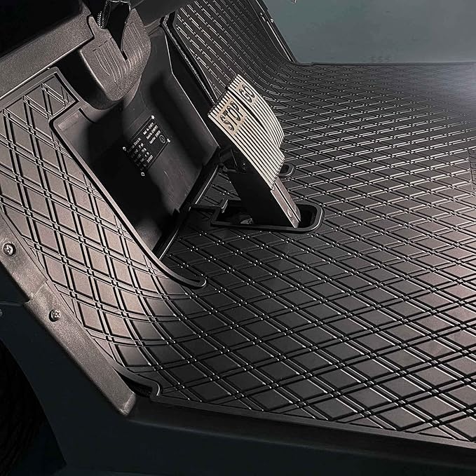 Xtreme Mats ICON Compatible, Full Coverage Golf Cart Floor Liner - Compatible with ICON Golf Carts (i20, i40) and Advanced EV (Gen1) - All Black