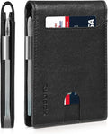 RUNBOX Money Clip Wallets for Men,Slim Leather Mens Bifold Wallet,RFID Blocking Front Pocket Wallet,Thin Credit Card Holder with Gift Box