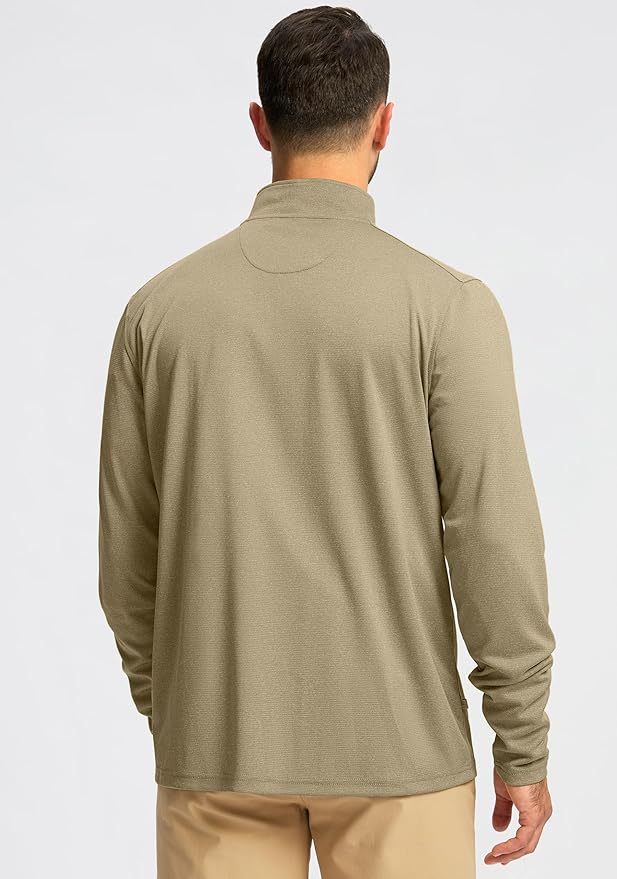 Obla Golf Quarter Zip Pullover for Men Mock Neck Sweatshirt Lightweight Sun Protection Men's Long Sleeve Golf Shirt