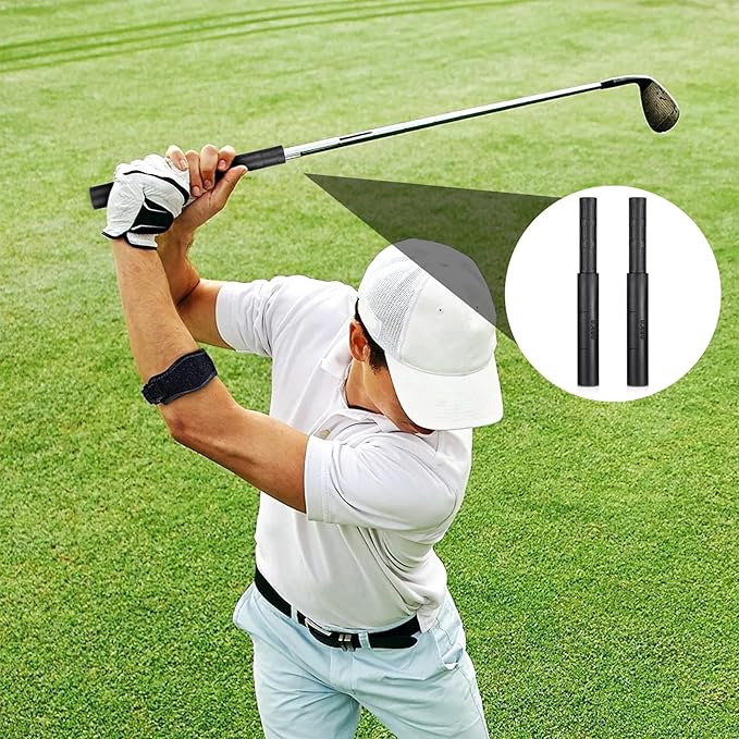 2PCS Graphite Golf Club Extension, Carbon Fiber Golf Shaft Extender, 5in Length, 0.6in Diameter, Black