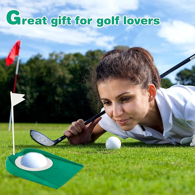 5 Pack Golf Putting Cup with Flag - Plastic Golf Putting Hole Training Aids for Indoor Outdoor Office Garage Backyard Practice