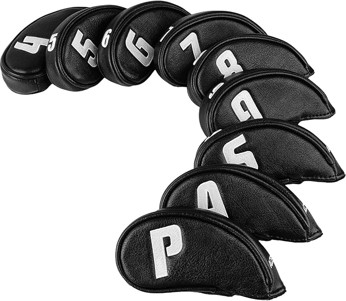 Craftsman Golf 9pcs/Set Iron Headcover Set Protectors Easy on and Off Suitable for Left and Right Golfer