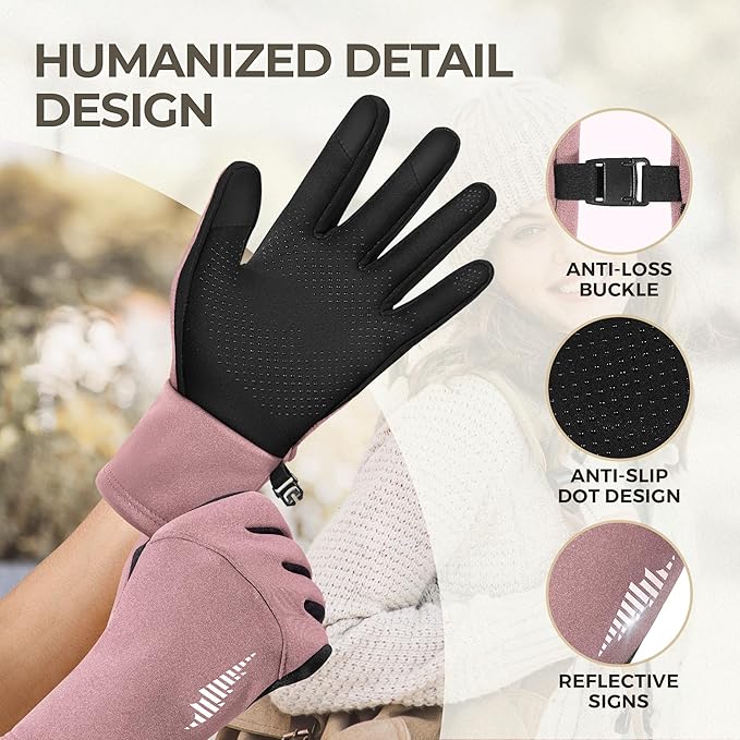 SIMARI Winter Gloves for Women, TouchScreen Water-Resistant Warm Thermal Gloves for Cold Weather, Running Hiking Driving