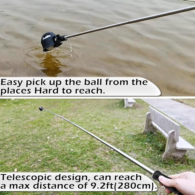 Portable Retractable Stainless Steel Golf Ball Retriever Telescopic Scoop Saver Pick Up Automatic Locking Shaft Tool