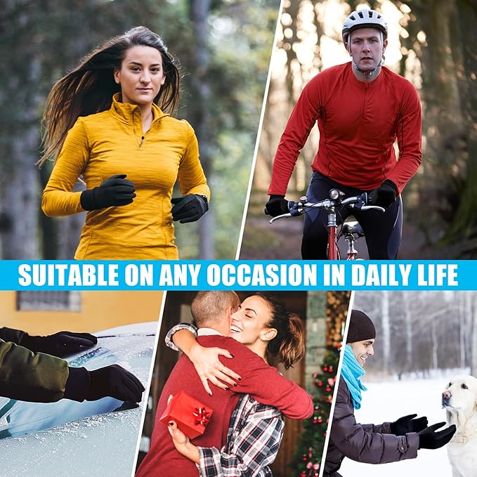Cierto Winter Gloves Men Women: Touch Screen Thermal Cold Weather Gloves,Mens Womens Windproof Warm Gloves for Running Hiking Cycling Driving