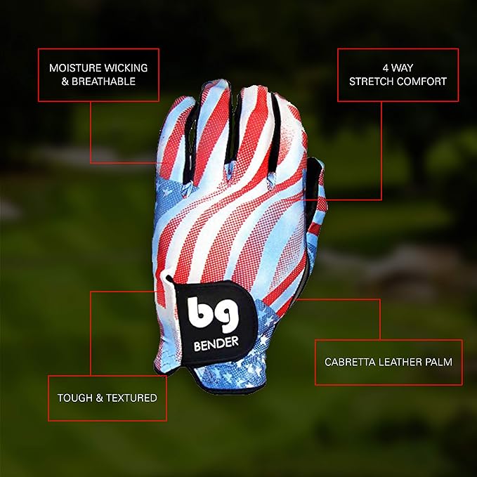 BG Bender - Womens Golf Glove, Durable Spandex Golf Gloves, Unique Golf Gloves