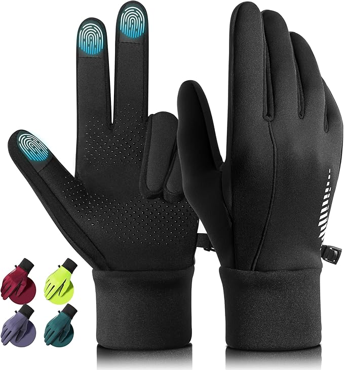 rivmount Winter Gloves Women Men for Cold Weather, Running Driving Cycling, Water-Resistant & Touch Screen, Snow Ski Gloves Liner, Warm Glove for Daily Work & Sports Outdoor