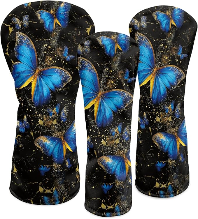 Golf Club Head Covers for Club Protective, Waterproof PU Leather Driver Fairway Wood Hybrid Head Cover