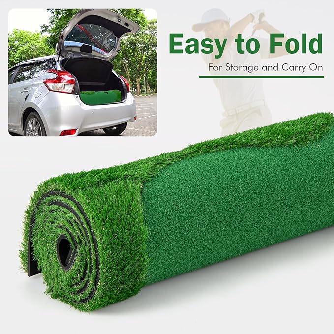 Tangkula 10 FT Golf Putting Green, Large Professional Golf Training Mat with Realistic Artificial Grass Turf, 3 Holes, 3 Flags and Cups for Indoor Outdoor Putting Practice