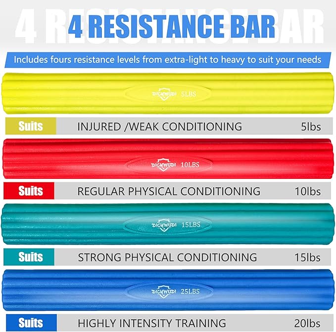 Flex Therapy Bar and Grip Strength Trainers Set, Physical Therapy & Resistance Bar for Golfers Elbow,Tendinitis,Wrist,Forearms Pain, Improve Grip Strength and Relieve Pain