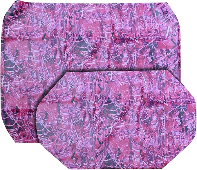 Seat Cover Replacement for Yamaha Drive or G-29 Golf Cart - Front Bench Seat - Premium Marine Vinyl - 5 Panel Stitching - Staple On Installation - Two-Tone Golf Cart Seat Covers (Pink Camo)