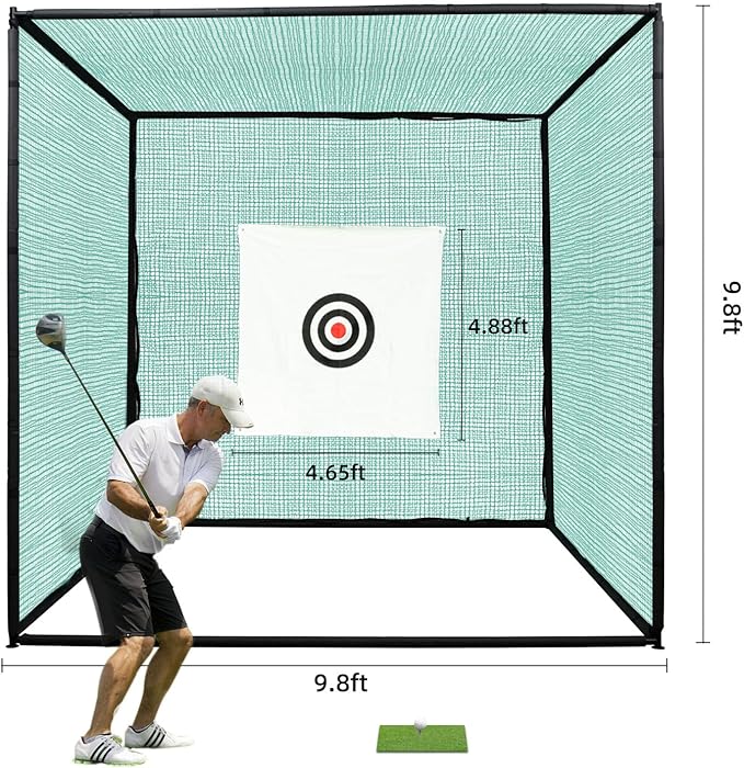 Golf Net for Backyard Driving Real Balls, 10x10x10 Ft Golf Hitting Net for Garage,Indoor/Outdoor Practice Net
