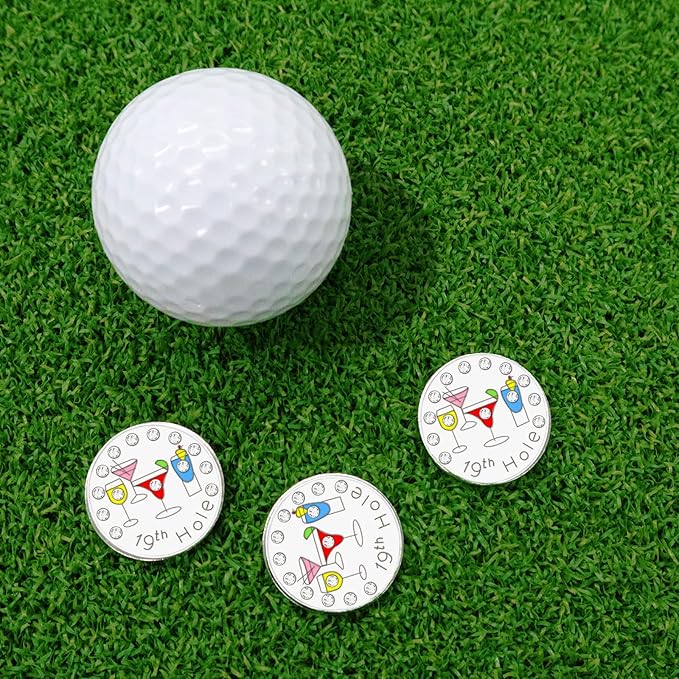 FINGER TEN Golf Ball Marker with Hat Clip Markers Assorted Patterns Value Gift Set Mark Golf Divot Tool Accessories for Men Women Kids