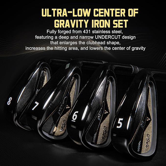 PGM NSR V Men’s Golf Iron Set,(5, 6, 7, 8, 9, PW, SW) Forged Irons,with Graphite Shafts for Right-Handed Golfers