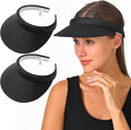 2 Pack Visor Women Men Sun Hat Clip On Visors Adjustable Sport Wide Brim Cap