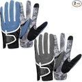 Geyoga 2 Pairs Winter Golf Gloves for Men Cold Weather Rain Golf Glove Large Adjustable Windproof Waterproof Thermal Fleece Gloves for Winter Golfing
